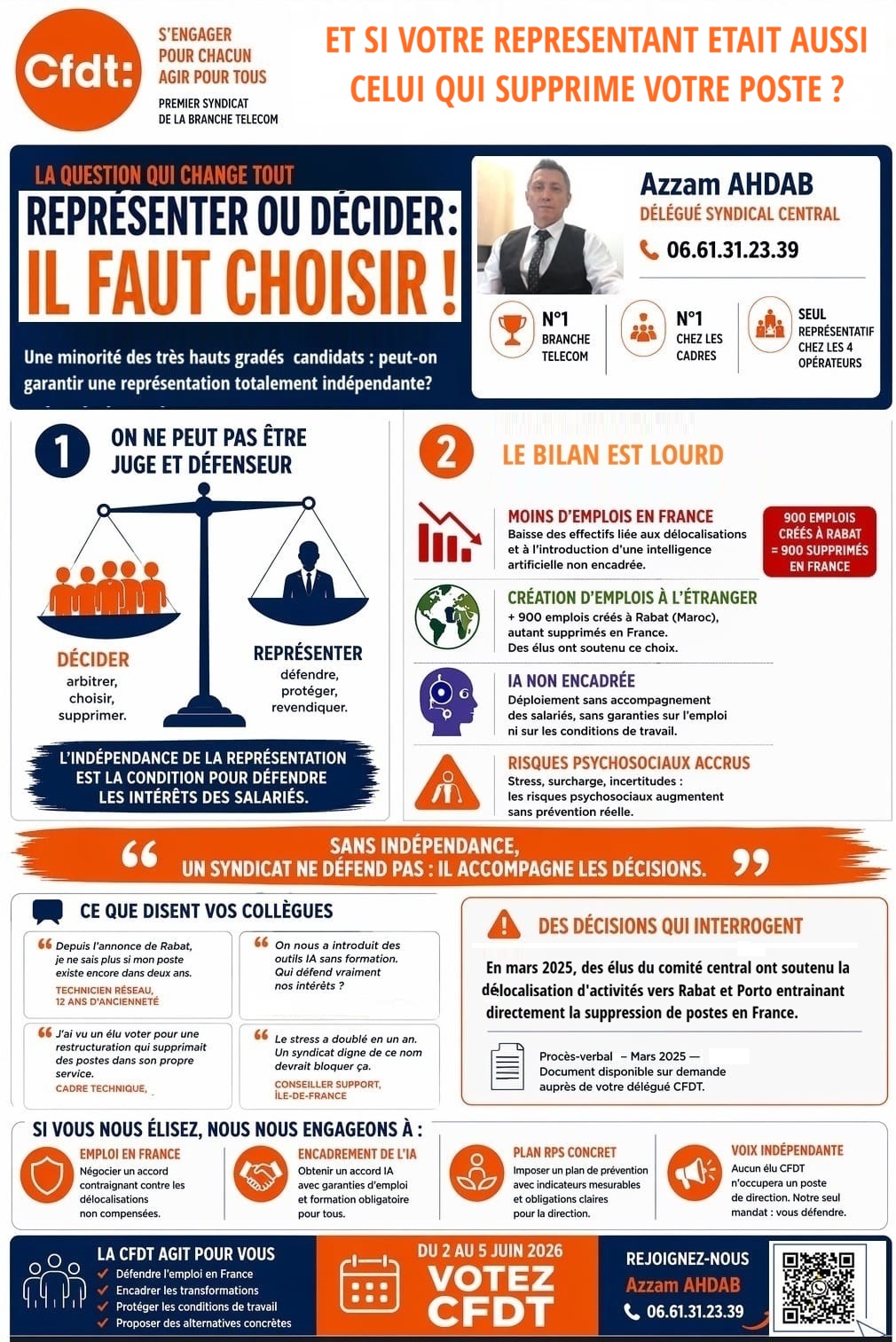 Et si votre représentant était aussi celui qui supprime votre poste ?