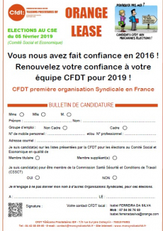 Vous nous avez fait confiance en 2016 ! Renouvelez votre confiance à votre équipe CFDT pour 2019 !