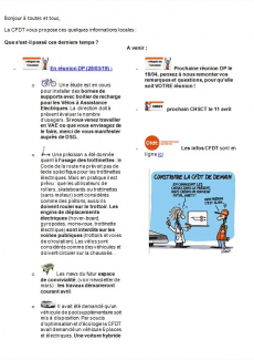 La CFDT vous propose ces quelques informations locales : 