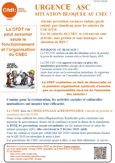 URGENCE ASC SITUATION BLOQUEE AU CSEC !