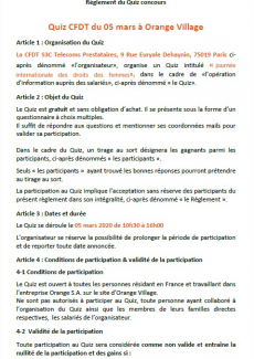 règlement quiz concours