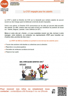 L'information de vos délégués syndicaux CFDT