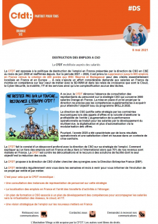 DESTRUCTION DES EMPLOIS A CSO 