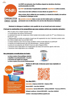 LA CFDT est présente chez Facilitess depuis les dernières élections professionnelles de 2019.