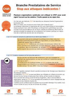 Branche Prestataires de Service Stop aux attaques indécentes !