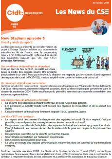 Les News du CSE SCE de novembre 2024
