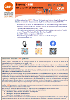 SEANCE CSEE des 23,24 et 25 Septembre - FIL D'ACTU OW