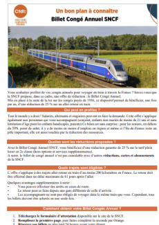 Billet Congé Annuel SNCF