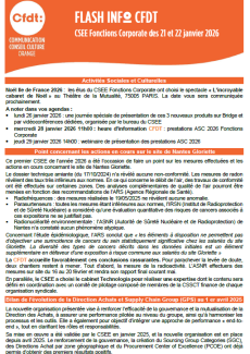 Flash info CSEE Fonction Corporate des 21 et 22 janvier 2026
