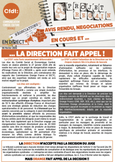 [ORANGE] PROJET REGAIN : AVIS RENDU, NÉGOCIATIONS EN COURS ET … LA DIRECTION FAIT APPEL !
