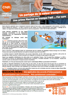 [ORANGE] Un partage de la valeur tronqué… Une prime Macron en trompe l’œil … For sure !