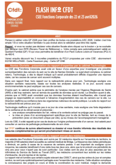 FLASH INFO du 22 et 23 avril