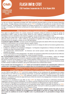 FLASH INFO du 24,25,26 juin 2026