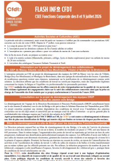 FLASH INFO des 8 et 9 Juillet 2026