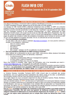 FLASH INFO du 23 et 24 septembre 2026