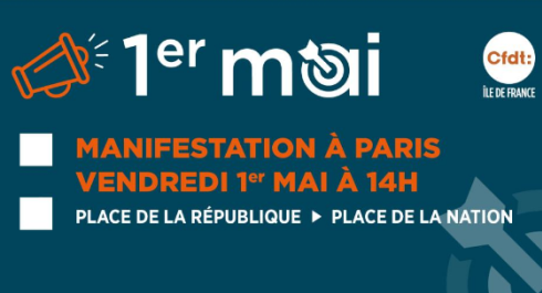 MANIFESTATION UNITAIRE À PARIS VENDREDI 1er MAI 2026 À 14H00 PLACE DE LA RÉPUBLIQUE → PLACE DE LA NATION