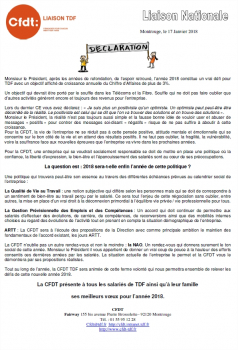 Déclaration décembre 2017 janvier 2018