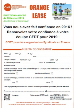 Vous nous avez fait confiance en 2016 ! Renouvelez votre confiance à votre équipe CFDT pour 2019 !
