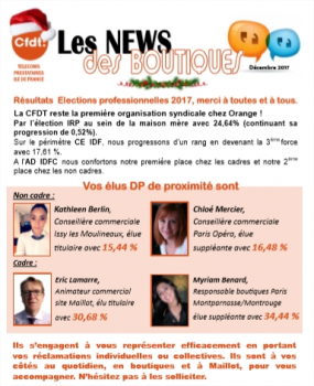 Résultats  Elections professionnelles 2017,           merci à toutes et à tous. 