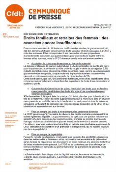 Droits familiaux et retraites des femmes : des avancées encore insuffisantes.