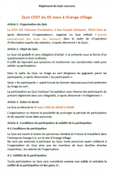 règlement quiz concours