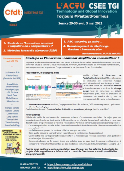L'ACTU CSEE TGI : scéance du 29-30 avril 2021