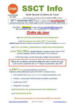 16 ème rencontre SSCT le mardi 11 juin 2022