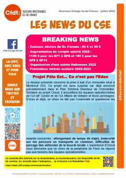 Les News du CSE - juillet 2022