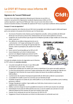 La CFDT BT France vous informe #8