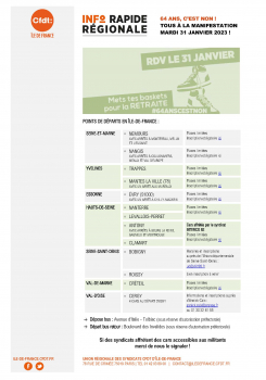 POINTS DE DÉPARTS EN ÎLE-DE-FRANCE :