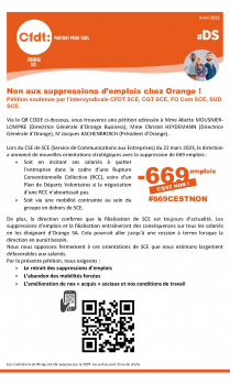 Non aux suppressions d’emplois chez Orange ! Pétition soutenue
