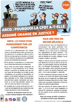 ARCQ : POURQUOI LA CFDT A-T-ELLE ASSIGNE ORANGE EN JUSTICE ?