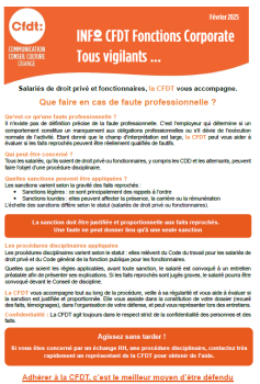 Flash INFO / Fonctions Corporate mesures disciplinaires