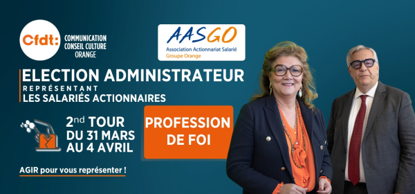 ÉLECTION ADMINISTRATEUR REPRESENTANT LES SALARIÉS ACTIONNAIRES 2ⁿᵈ TOUR DU 31 MARS AU 4 AVRIL 2025