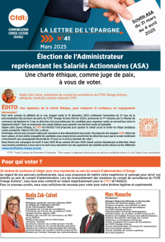 Élection de l’Administrateur représentant les Salariés Actionnaires (ASA) La lettre de l’épargne et de l’actionnariat salarié N°41