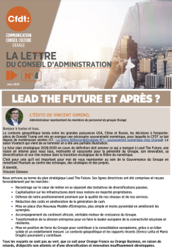La LETTRE DU CONSEIL D’ADMINISTRATION N°4 LEAD THE FUTURE ET APRÈS ?