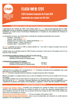 FLASH INFO CFDT CSEE Fonctions Corporate du 11 juin 2025
