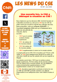 Les News du CSE – Août 2025 – ASC, projets déménagement…