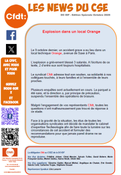 Les News du CSE - Direction Orange Ile-de-France – Octobre édition spéciale