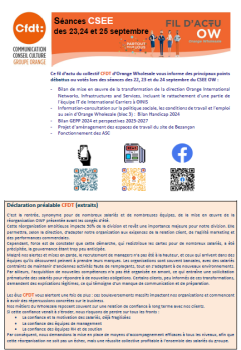 SEANCE CSEE des 23,24 et 25 Septembre - FIL D'ACTU OW