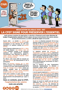 Augmentation de la prime de partage de la valeur… La CFDT a été entendue !