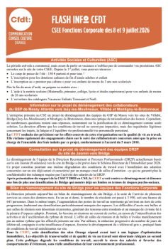FLASH INFO des 8 et 9 Juillet 2026