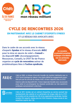 CYCLE DE RENCONTRES 2026 EN PARTENARIAT AVEC LE CABINET D’EXPERTS SYNDEX ET LE RÉSEAU DES AVOCATS AVEC