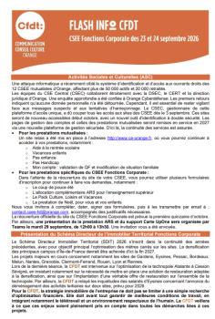 FLASH INFO du 23 et 24 septembre 2026