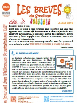 Les brèves du syndicat juillet 2019