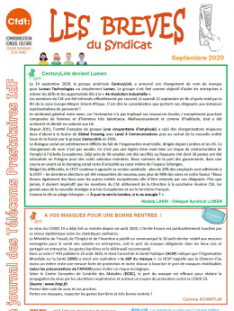les brèves du syndicat septembre 2020