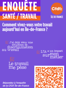 LANCEMENT DE L’ENQUÊTE SANTÉ/TRAVAIL CFDT ÎLE-DE-FRANCE