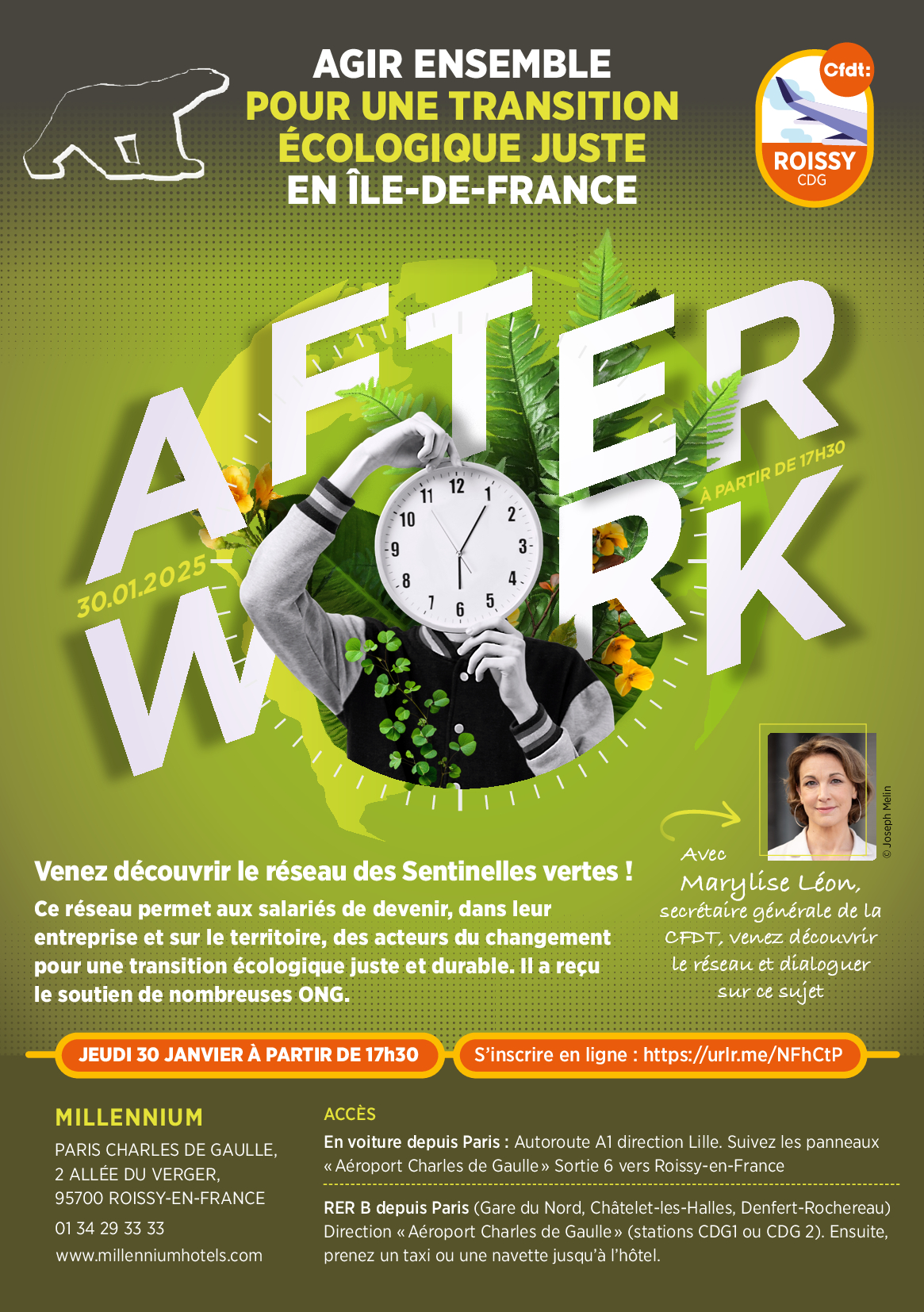 Le 30 janvier, la #CFDT Roissy CDG organise un Afterwork dédié à la transition écologique juste