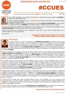 #CCUES L’information de vos représentants CFDT au CCUES d’Orange N° 16