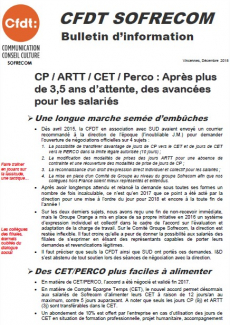 CFDT SOFRECOM Bulletin d’information / Vincennes, Décembre 2018